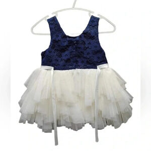 American Princess Blue And  White Tulle Dress Size 12M